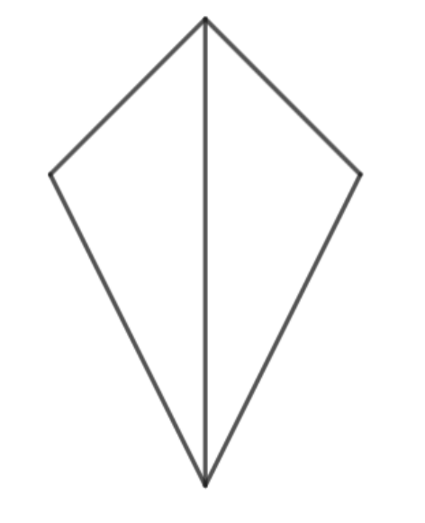 Drachenviereck mit eingezeichneter Symmetrieachse.